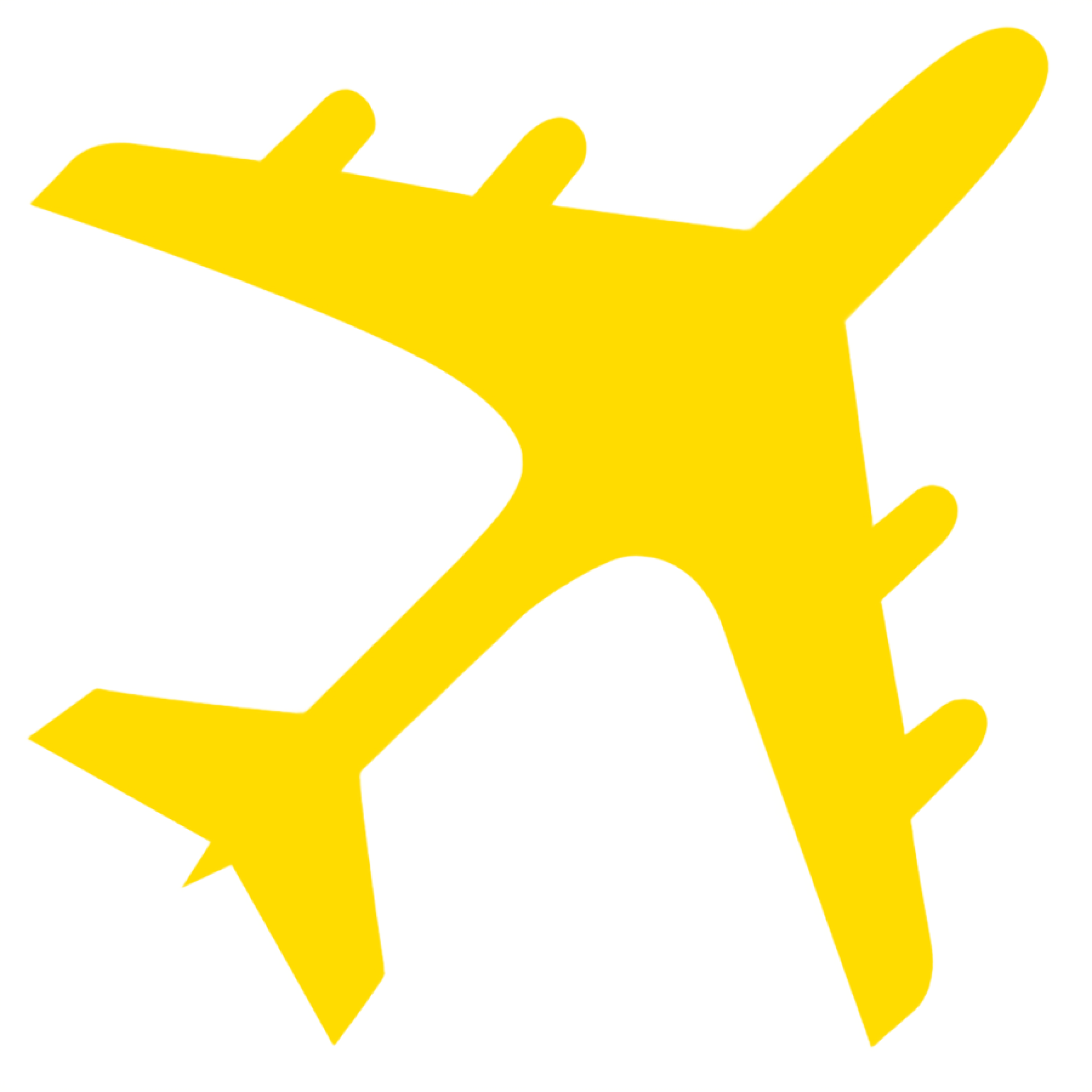 picture of yellow plane silhouette