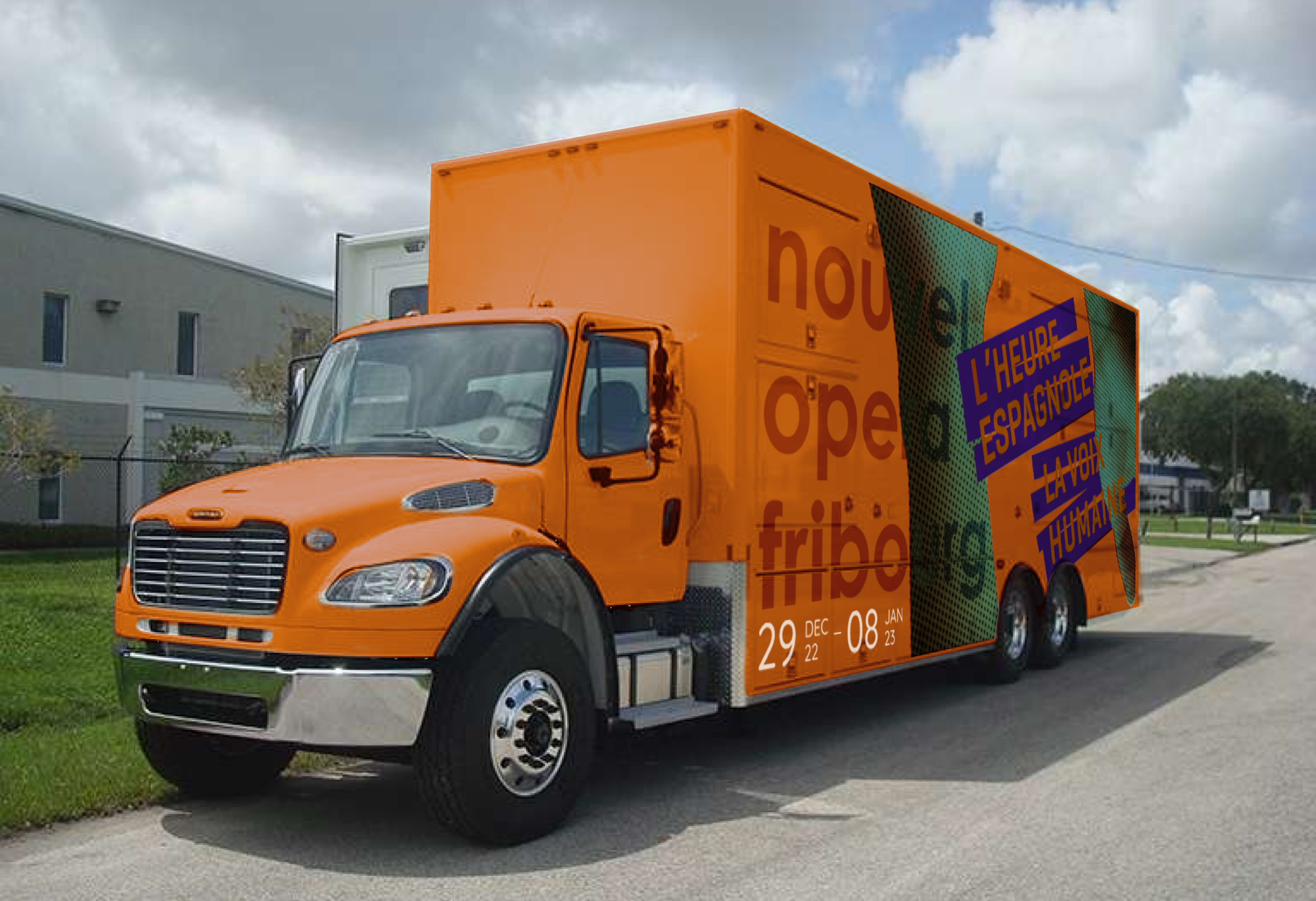 Picture of a promotional truck highlighting our art direction